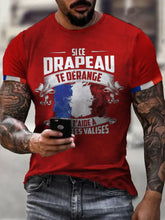 T-shirt imprimé à manches courtes Si Ce Drapeau Te Dérange Homme